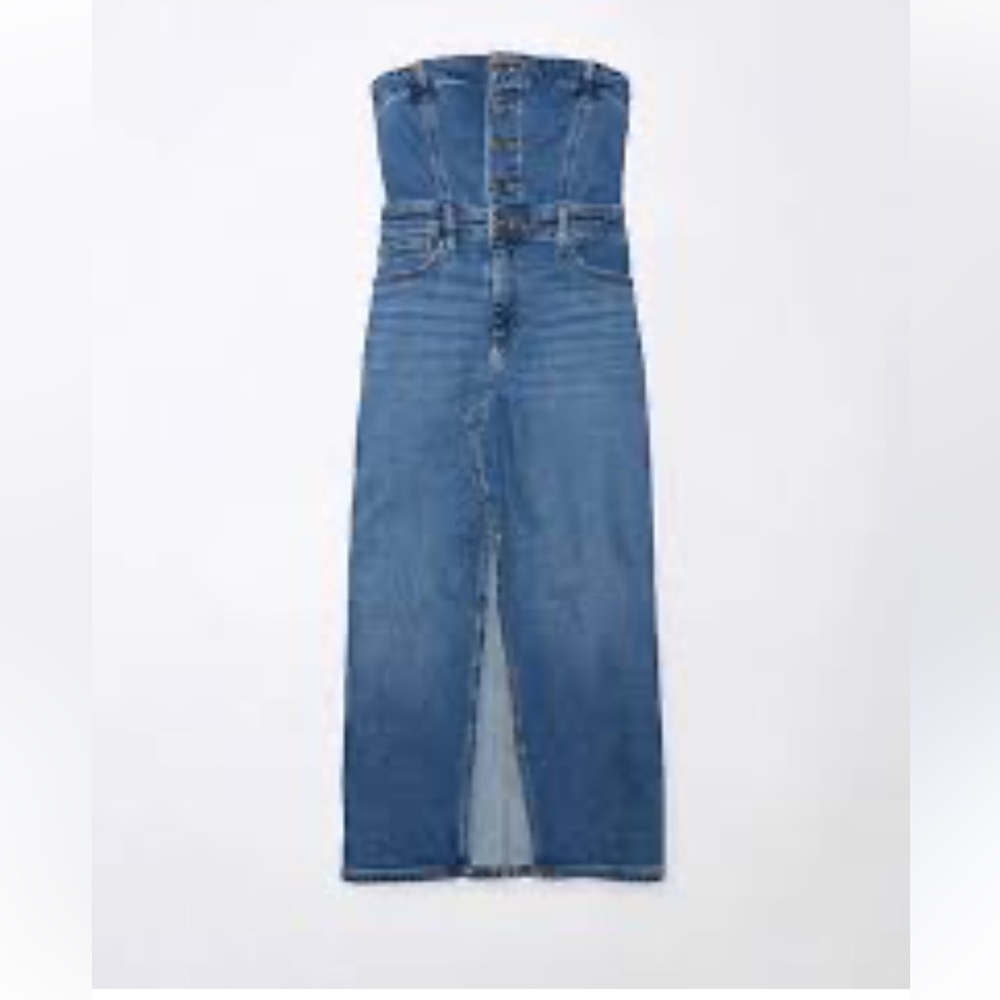 Denim Strapless Maxi Dress